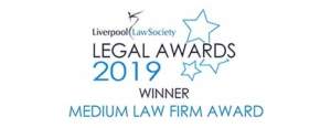 Liverpool Law Society - Legal Awards 2019 Winner - Medium Law Firm Award