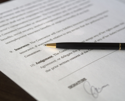 Document with pen